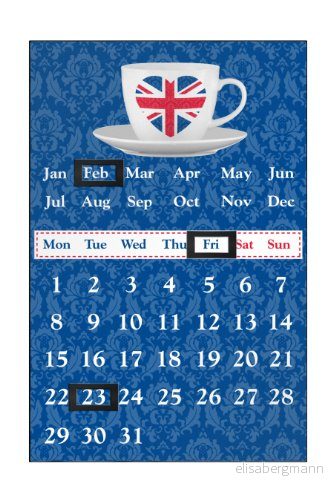 Premier Housewares i Love Magnetisk kalender Storbritannien 5018705706337