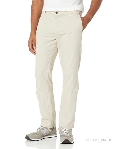 Amazon Essentials mäns slim fit skrynkelbeständig platt framsida chinos byxa, sten, 42 B x 30 L 191770239537