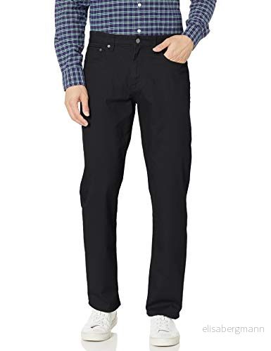 Amazon Essentials mäns avslappnad passform 5 ficka stretch twillbyxor, svart, 32 B x 33 L 193548631482