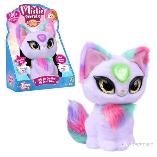 MISTIE SECRETS, Interaktiv plysch med elektroniska funktioner, talar på franska, du ensam kan höra hennes hemligheter, magiskt hjärta, Zoey-modell, leksaker för barn från 4 år, MY0002 8056379154099
