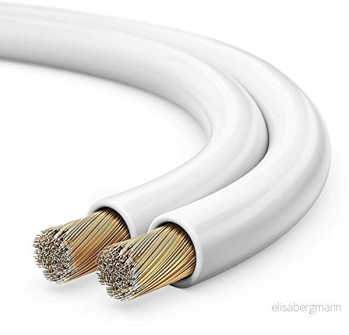 Sonero 20 meter 2 x 1,50 mm² CCA högtalarkabel/boxkabel, färg: vit 4251364722671
