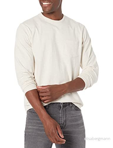 Amazon Essentials långärmad T shirt för män, normal passform, havregryn ljung, S 191770586822