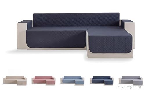 Todocama Sofföverdrag, sits, sofföverdrag i romben, andas, lätt att rengöra, (mörkgrå, höger schäslong 240 cm) 8435439016827