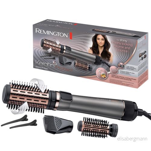 Remington varmluftsborste, roterar åt 2 håll, 1000W, värme och hastighetsinställningar, 50 mm blandad borste, 40 mjuk kalluftsfunktion, 3m sladd, AS8811 5038061140057