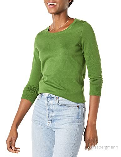 Amazon Essentials långärmad lätt tröja med rund hals (finns i plusstorlek), grön, X Small 195111562001