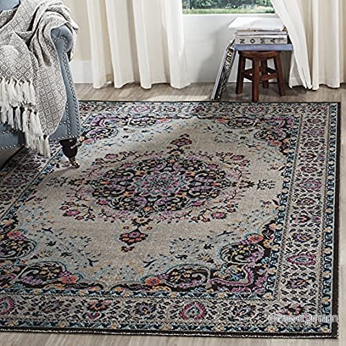 Safavieh Amorette område matta 90 X 150 cm ljusgrå/svart 889048332966
