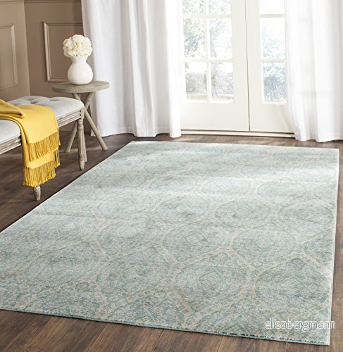 Safavieh Marlon områdesmatta, vävd polyestermatta i alpin blå/grädde, 160 x 230 cm 889048046504