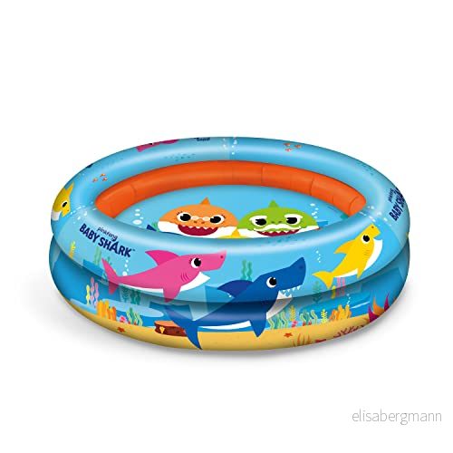 mondo Leksaker baby haj, 2 ringar pool uppblåsbar diameter 100 cm +10 månader 16915 himmelsblå/orange 8001011169153