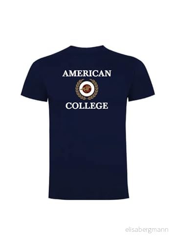 AMERICAN COLLEGE USA T shirts sport andas tryckta unisex kläder barn pojkar och flickor casual modell ACTSW7 marinblå M, Färg: blå, M 3666052656564