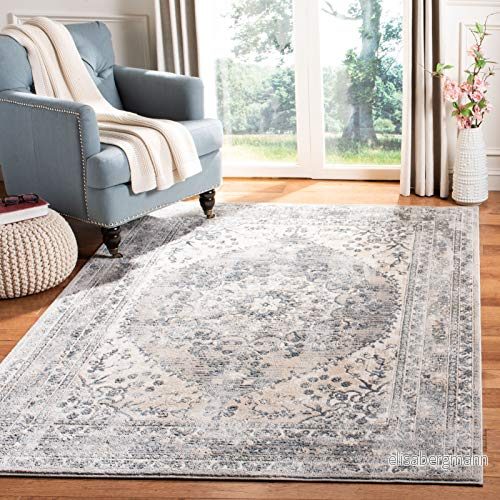 Safavieh klassisk inomhusvävd rektangulär matta, Oregon kollektion, ORE903, i beige/grå, 91 x 152 cm för vardagsrum, sovrum eller valfritt inomhusutrymme 889048828261