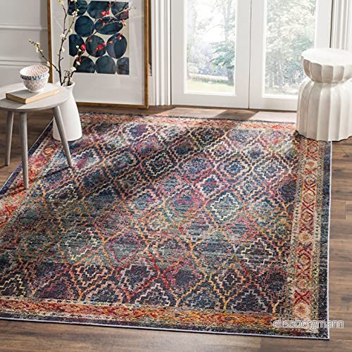 Safavieh Aren matta, vävd polypropylenmatta, HMY407C 4 P 121 X 182 cm Navy/Gold 889048421400