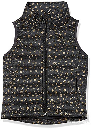 Amazon Essentials Lättviktig vattentålig packbar pufferväst, svarta stjärnor, Small 195111546223