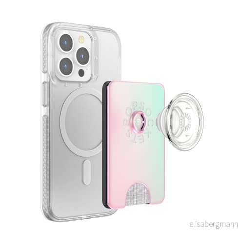 PopSocket: PopGrip Telefonplånbok med expanderande grepp, telefonkorthållare, trådlös laddning kompatibel, plånbok kompatibel MagSafe sjöjungfrurosa 840173753002