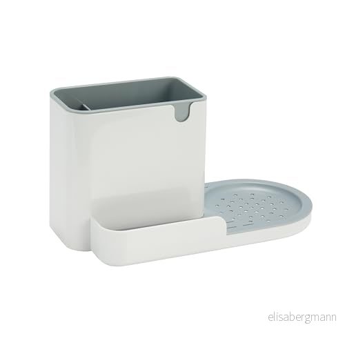 Amazon Basics Förvaringslösning/svamphållare av plast, för köksbänk, storlek L, vit. 745103855255