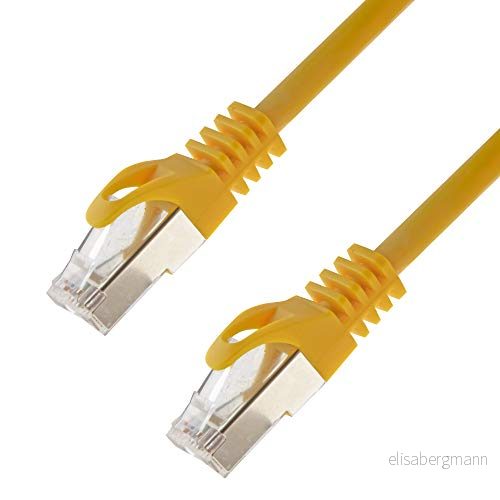 Nätverkskabel S/FTP PIMF Cat. 7 0,50 meter gul patchkabel Gigabit Ethernet LAN DSL CAT7 kabel 4053171977240