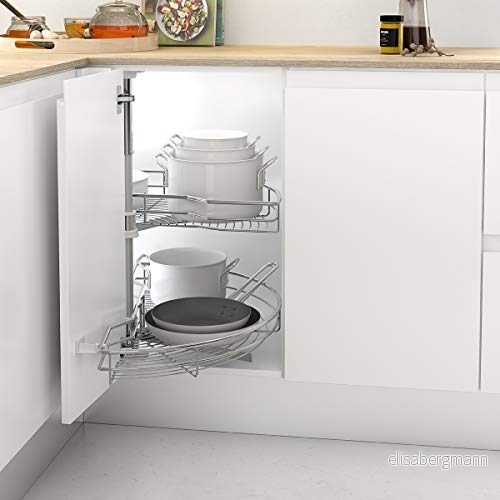 Menage Confort Halvvägs 180º bricka för kökshörnskåp, Metall, Bredd Dörr 450mm / Hög Produkt 730 780mm 8413767054643
