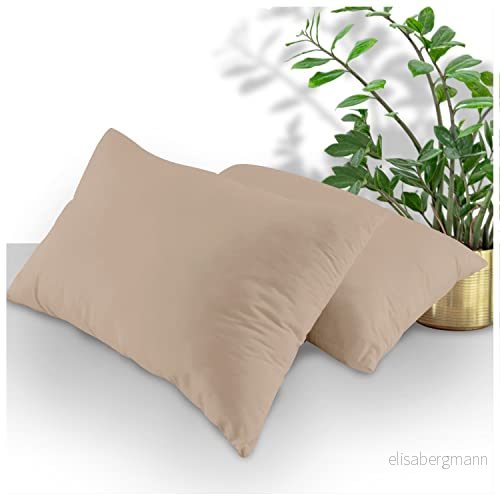 GC GAVENO CAVAILIA hemmafru örngott 2 pack, andningsbara standardörngott, enkla kuddöverdrag med kuvertstängning, naturlig, 74 x 48 cm, 708698 5051346708698