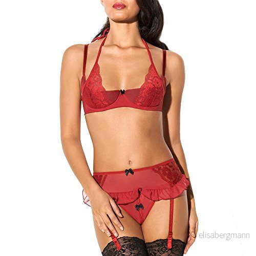 KissMe Dessous Set "Cheeky Girl" i röd storlek XXL 8713221428523