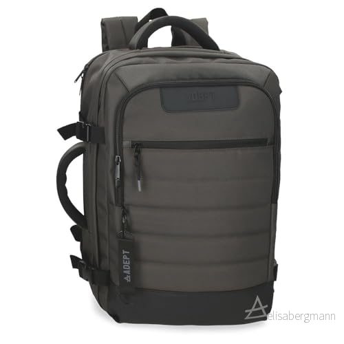 Adept Dmas laptop ryggsäck med dubbla fack bärbar dator 15,6 tum grå 30 x 44 18 cm polyester 23,76 L, Grå, Talla única, dubbelfack 8435692774335