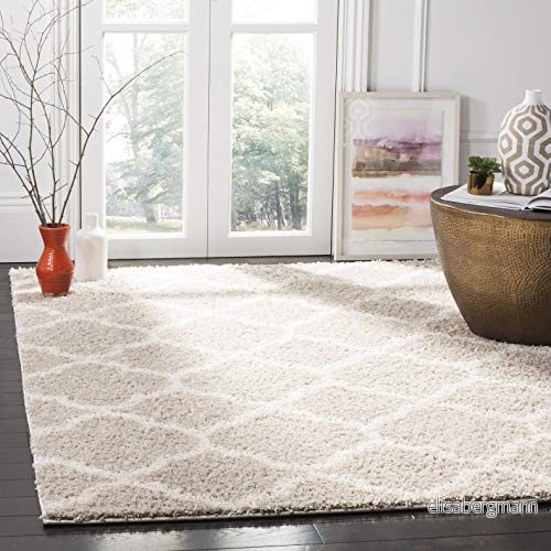 Safavieh Shaggy matta, SG168, vävd polypropylen, ljusgrå/elfenben, 120 x 180 cm 889048458321