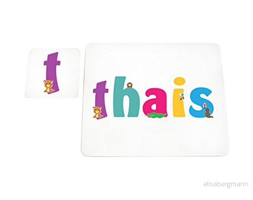 Little Helper underlägg illustrativ stil färgglad med namnet flicknamn Thais 5056117108318
