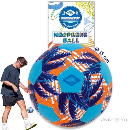 Schildkröt® Neopren Mini Beachsoccer, liten fotboll perfekt för små barns händer och fötter, halkfri textilyta, saltvattentät, storlek 2, Ø 15 cm, 970344 4000885703443