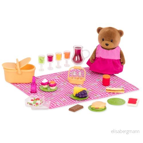 Li'l Woodzeez WZ6531Z djurfigurine Playset & Accessories Picnic tillbehör picknick lekset, multi 62243404212