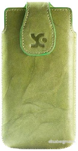 Suncase original äkta läderfodral för Huawei Ascend D2 wash grön 4250665583165