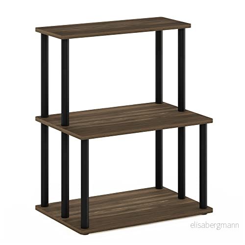 Furinno Besi 4 x 2 industriella mångsidiga hyllor displayställ med metallram, fin ek 840308805880
