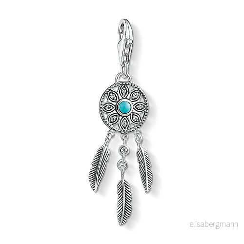 THOMAS SABO Dam berlock drömfångare klubb svärtad zirkonia vit turkos 925 sterlingsilver 1326 646 17 4051245231168
