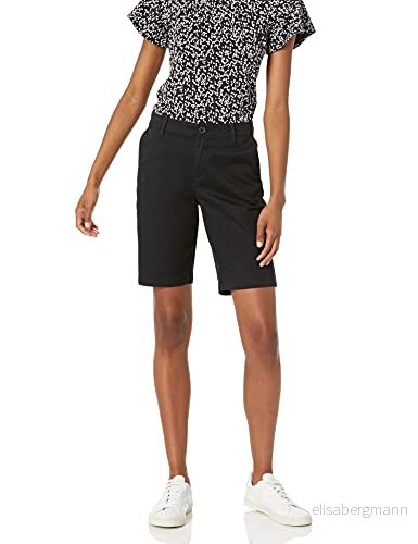 Amazon Essentials Bermudashorts för kvinnor med medelhög midja och 25 cm innerbenlängd, svart, 48 195111433394