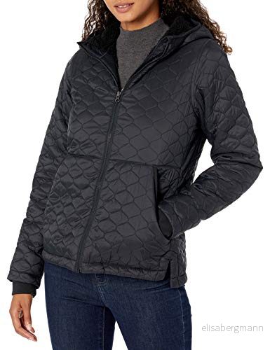 Amazon Essentials lättviktig vattentålig sherpa fodrad puffjacka med huva, svart, small 195111124889