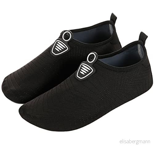 AUXDIQ Simskor dam herr badskor aquaskor surfskor vattenskor strandskor barfota snabbtorkande, svart, 35/36 EU 7779665675665