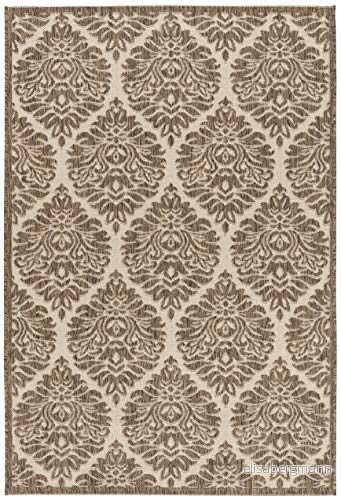 SAFAVIEH Multifunktionell inomhus/utomhatta, vävd polypropen matta, grädde/beige, 90 x 150 cm 889048608085