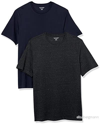 Amazon Essentials mäns normal passform kortärmad rund hals t shirt, paket med 2, kolljung/marinblå, X Small 196433602932
