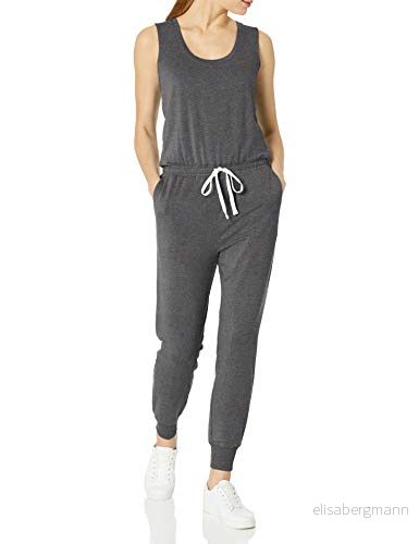 Amazon Essentials kvinnors studio frotté fleece jumpsuit (finns i plusstorlek), kol ljung, XX Large 194223875634
