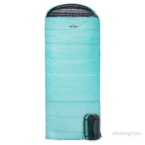 TETON Sport Celsius vanlig, 0 graders sovsäck, alla väderväskor för vuxna och barn camping gjord enkel varm kompressionspåse ingår 817354011770