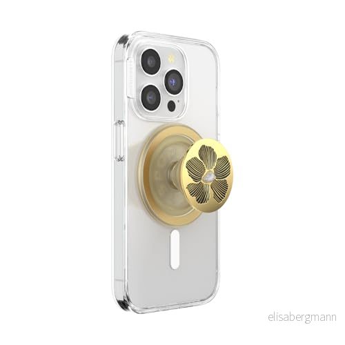 PopSockets: PopGrip Round för MagSafe adapterring ingår expanderande telefonstativ och grepp med en utbytbar topp smartphones fodral Mae Flower with Pearl 840173763902