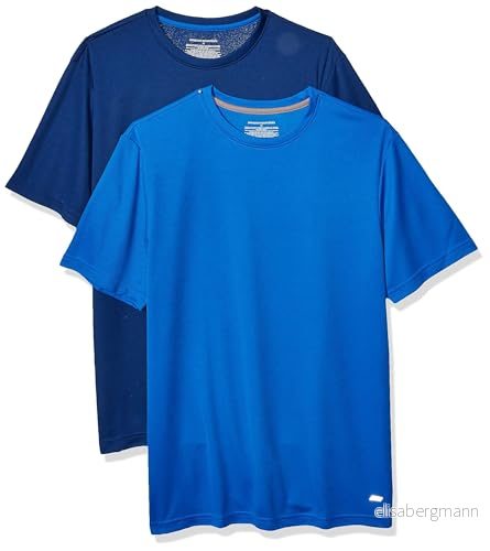 Amazon Essentials Active Performance Tech T Shirt för män (finns i stor och lång), 2 pack, marinblå/kungsblå, X Large 761253145794