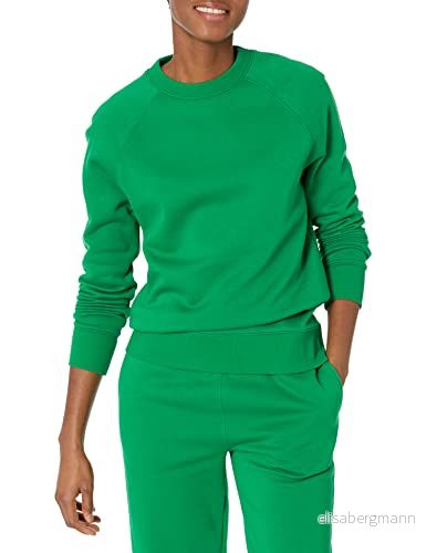 Amazon Essentials långärmad damtröja med avslappnad passform rund hals (finns i plusstorlek), grön, Large 196433860530