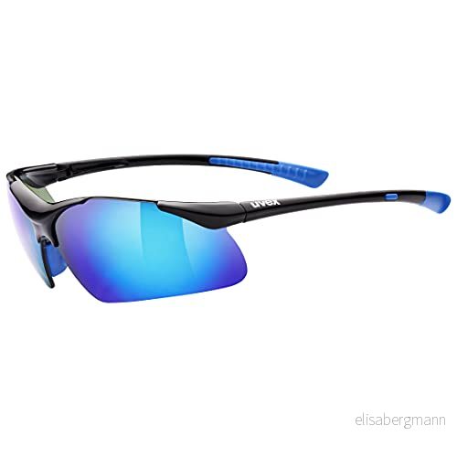 uvex sportstyle 223 sportglasögon för dam och herr speglande tryckfri bärkomfort & perfekt passning black/blue one size 4043197350493