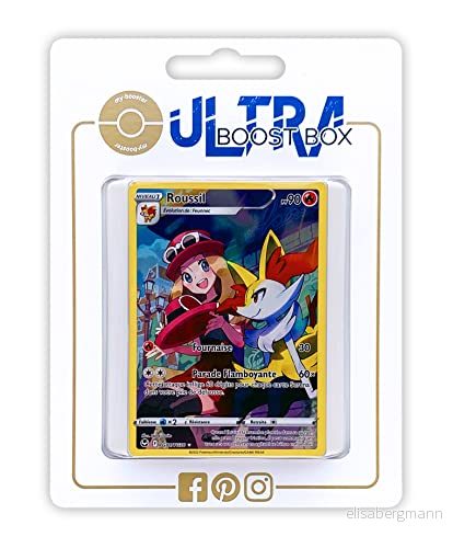 Roussil (Braixen) TG01/TG30 Shiny Full Art Myboost X Epée et Bouclier 12 Tempête Argentée Box med 10 franska Pokémon kort 3701425297026