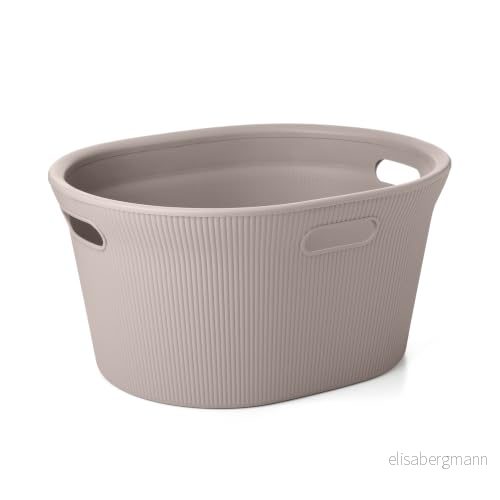 Tatay Baobab tvättkorg, 35 L kapacitet, BPA fri polypropylen, 3 handtag, brungrå 8411801226759