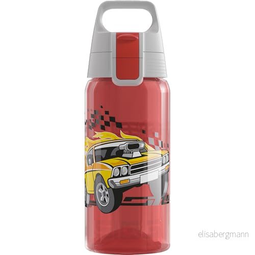 SIGG VIVA ONE Speed Race Dricksflaska för barn, lämplig kolsyrade drycker, läckagesäker, diskmaskinssäker och BPA fri, sport, röd, 0,5 l 7630135601914