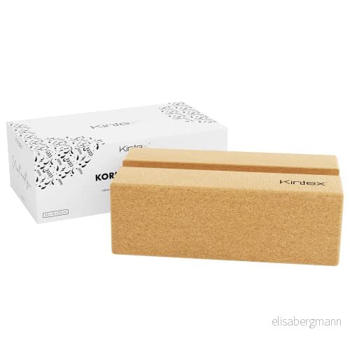 Kintex Yogablock i kork 2 1 funktion Pilates Gymnastik Fitness Träning Naturkork lätt och robust 4260522560147