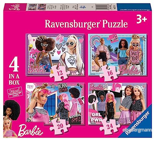 Ravensburger pussel Trolls 3, pusselsamling 4 i en låda, 10, 12, 14, 16 bitar, för barn, rekommenderad ålder 3+ år 4005556031740