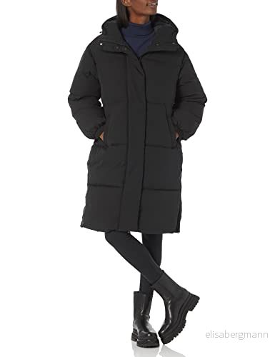 Amazon Essentials överdimensionerad lång pufferjacka för kvinnor (finns i plusstorlek), svart, 6X 196433809492