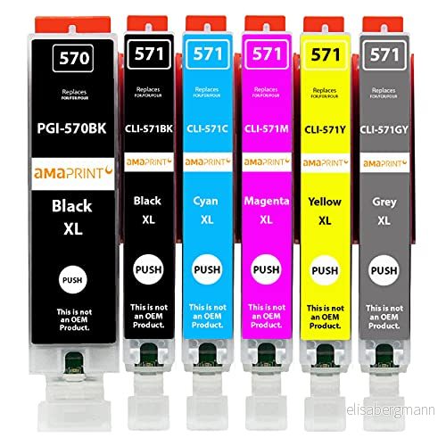 Amaprint 6 XL patroner kompatibel med Canon PGI 570 CLI 571 för Pixma MG7700 MG7750 MG7751 MG7752 MG7753 TS8000 TS8050 TS8051 TS8052 TS8053 TS9000 TS9050 TS9055 4038998408375