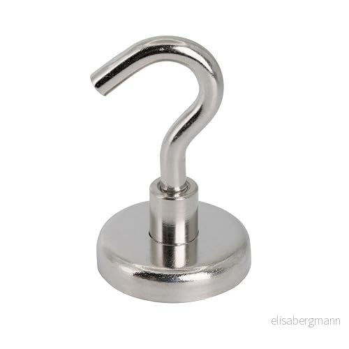 magnet Expert® 32 mm dia ferritfastspänning med M6 krok 5,8 kg drag (söder) (paket 10) 5055641203308