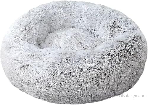 Astorpet Säng för hundar och katter Donut Cush Bed Stora medelstora små husdjur Bekväma bekväma, tvättbara (Ljusgrå, L) 8436605694832